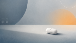 white prescription pill on a neutral surface illustrating an article about fentanyl abuse