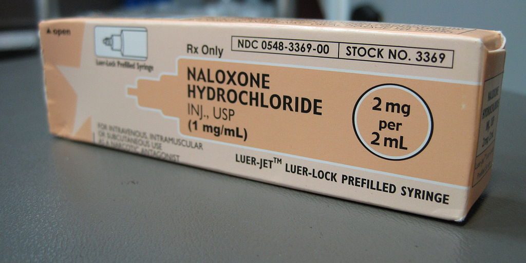 Package of Naloxone hydrochloride 2mg per 2ml