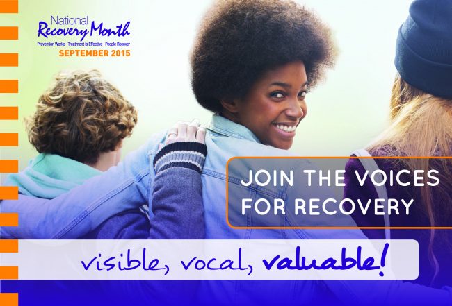 Flyer - Join the voices for recovery - visible - vocal - valuable