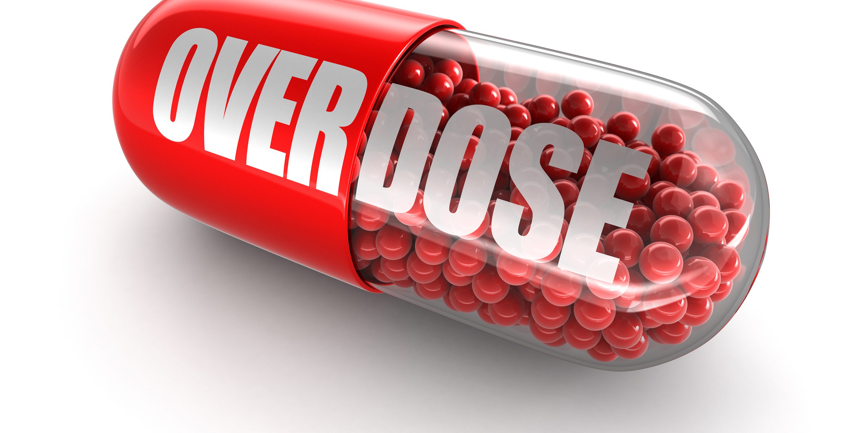 Pill Overdose. 3d Image with clipping path