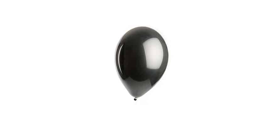 Black balloon on white balloon. References an opioid overdose prevention movement called black balloon day