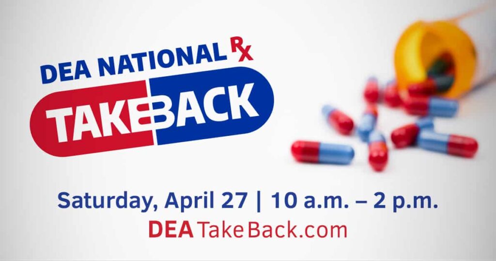 National Drug Take Back Day for prescription opioid disposal