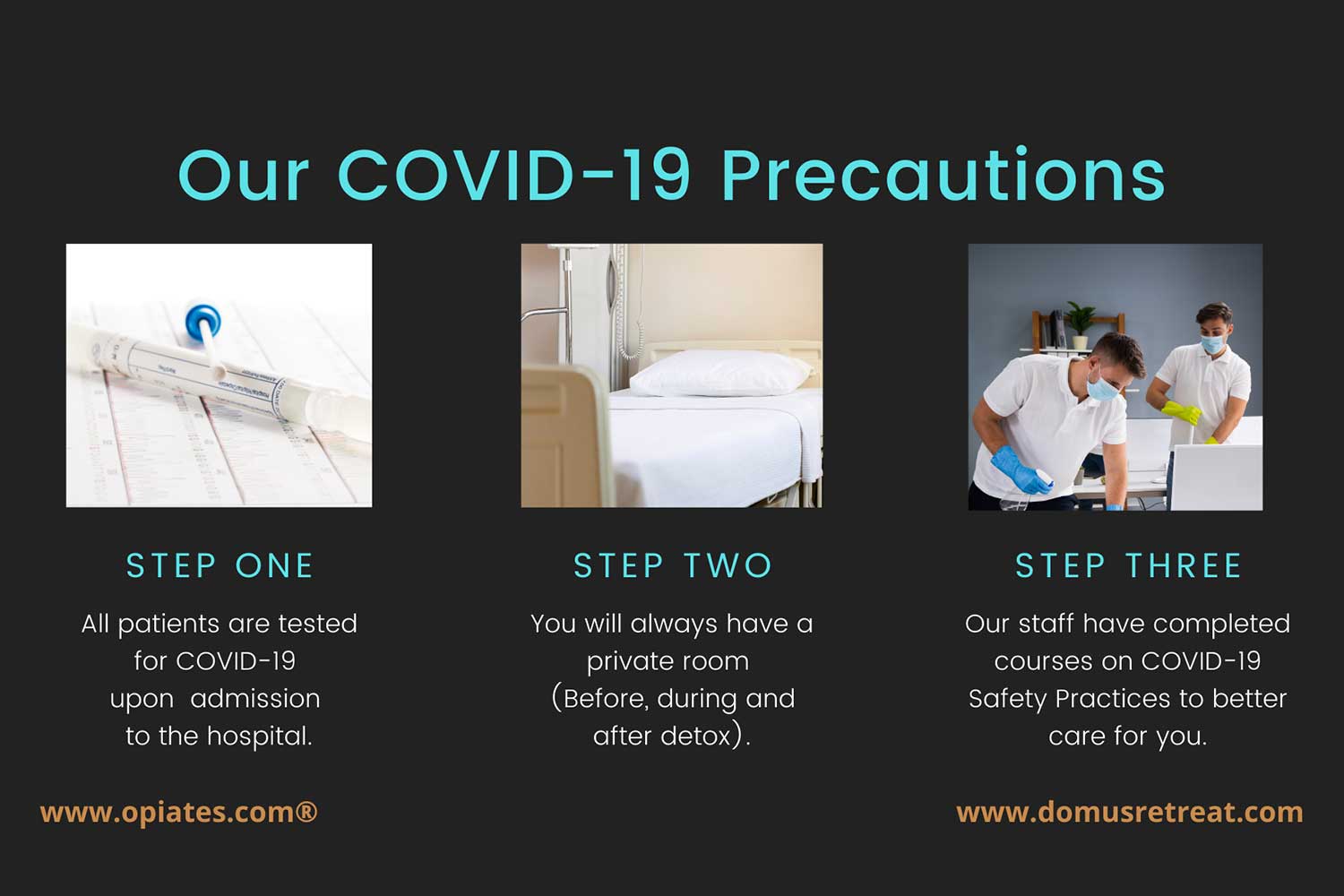 Waismann Method and Domus Retreat Recovery Center COVID-19 Precautions