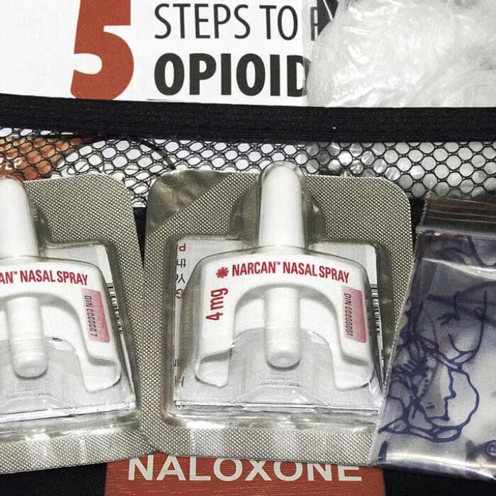Photo of Naloxone nasal delivery method of Narcan. It is now available over the counter to help combat opioid crisis and reverse the effects of opioid overdose.