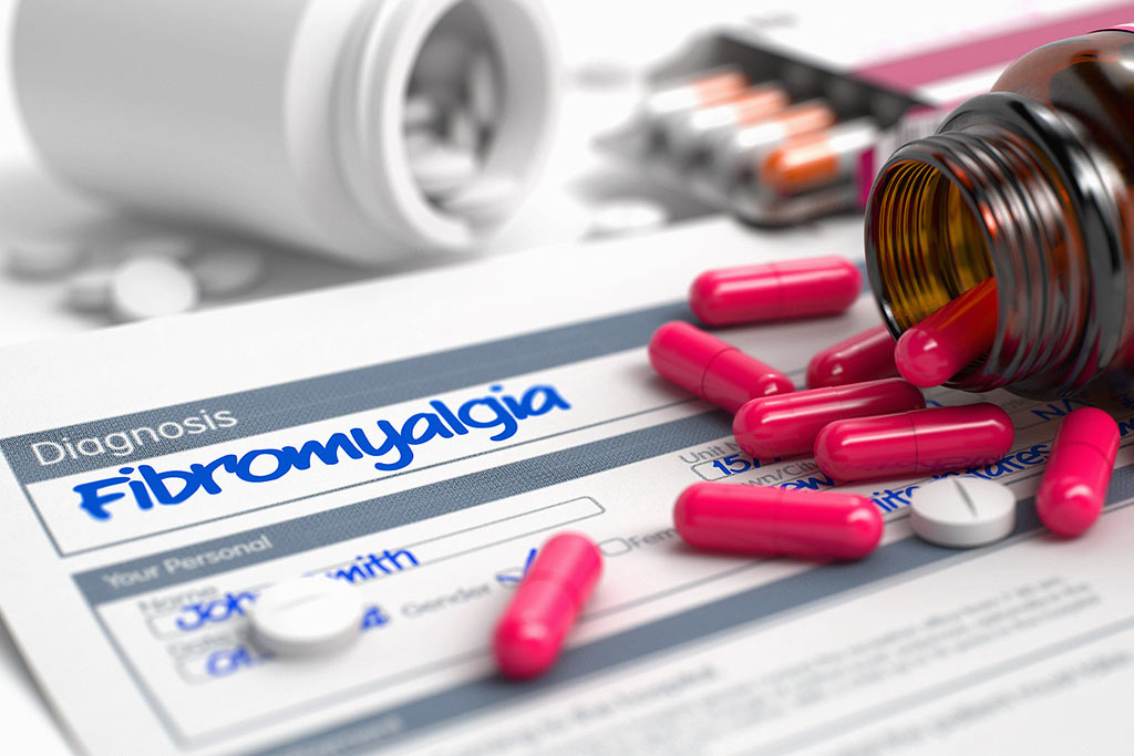 Fibromyalgia - Handwritten Diagnosis in the Anamnesis. Medical Concept with Heap of Pills, Close View, Selective Focus. 3D Render. Concept of Connection Between Fibromyalgia And Drug Use